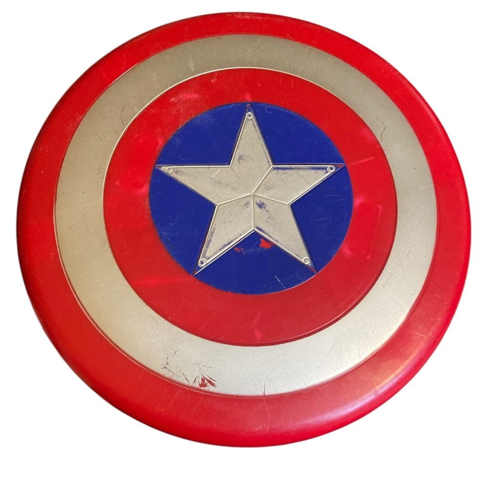 Captain America Hasbro Red, Silver, and Blue Action Figure Shield 2010 Prop